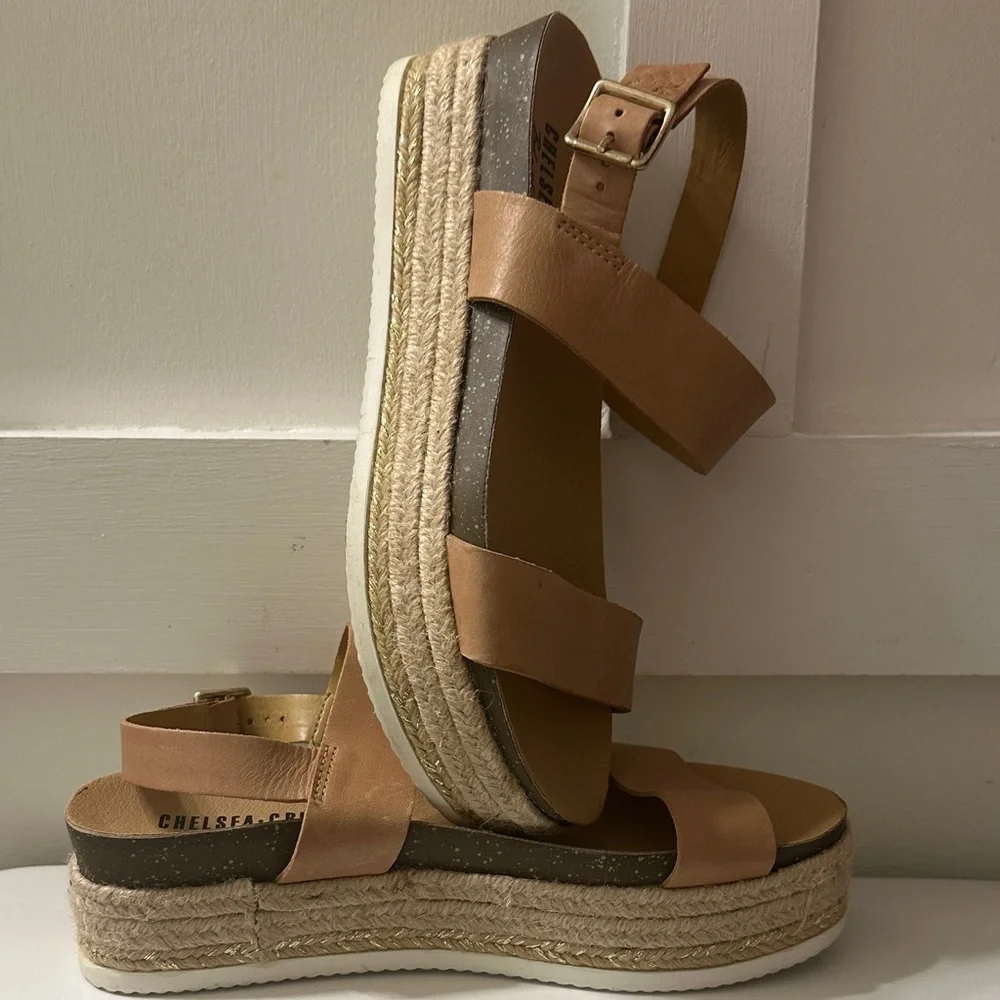 🌴🤎Chelsea Crew Tan Platform Espadrille Sandals•Size 8🤎🌴